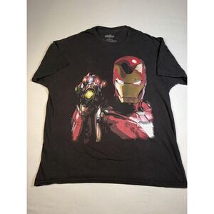 Marvel Shirt Mens XL Black Iron Man Gauntlet Graphic Tee Avengers Endgame